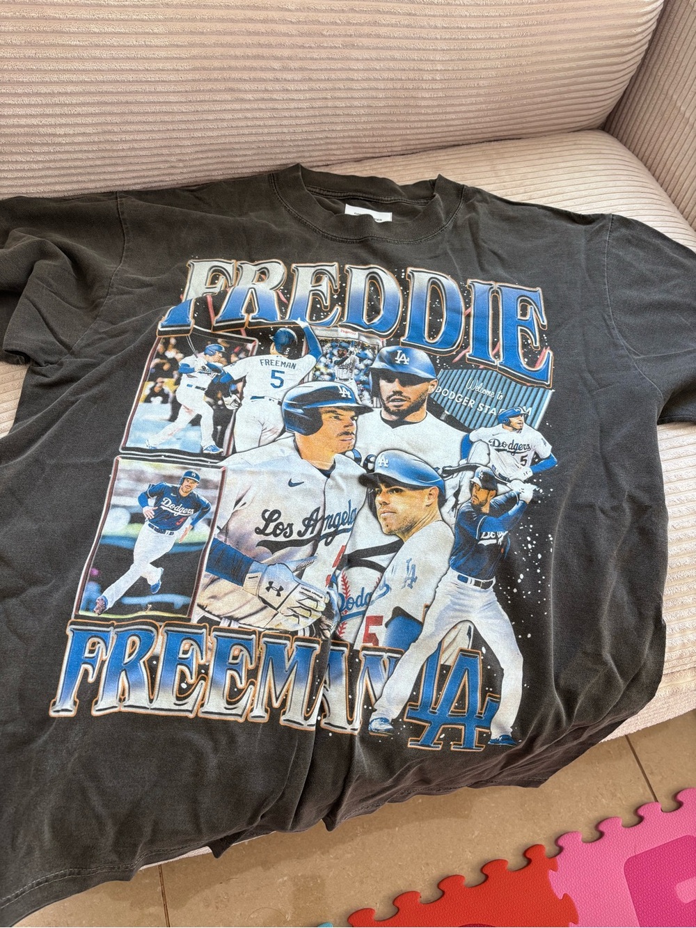 Freddie Freeman Los Angeles Dodgers Graphic Tee - Black & Blue